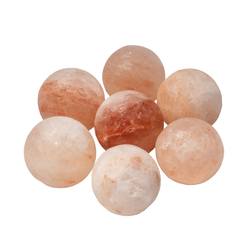 Un conjunto de bolas de sal del Himalaya