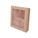 Lámpara de sal del Himalaya sin iluminación, madera de abachi - 1