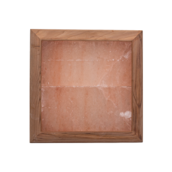 Lámpara de sal del Himalaya sin iluminación, madera de cedro. 