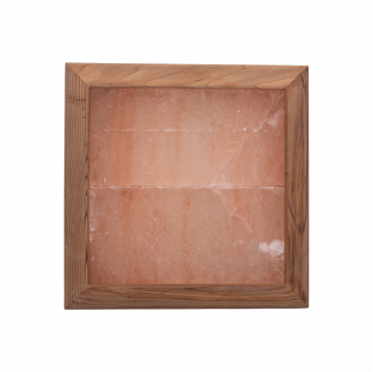 Lámpara de sal del Himalaya sin iluminación, madera de cedro
