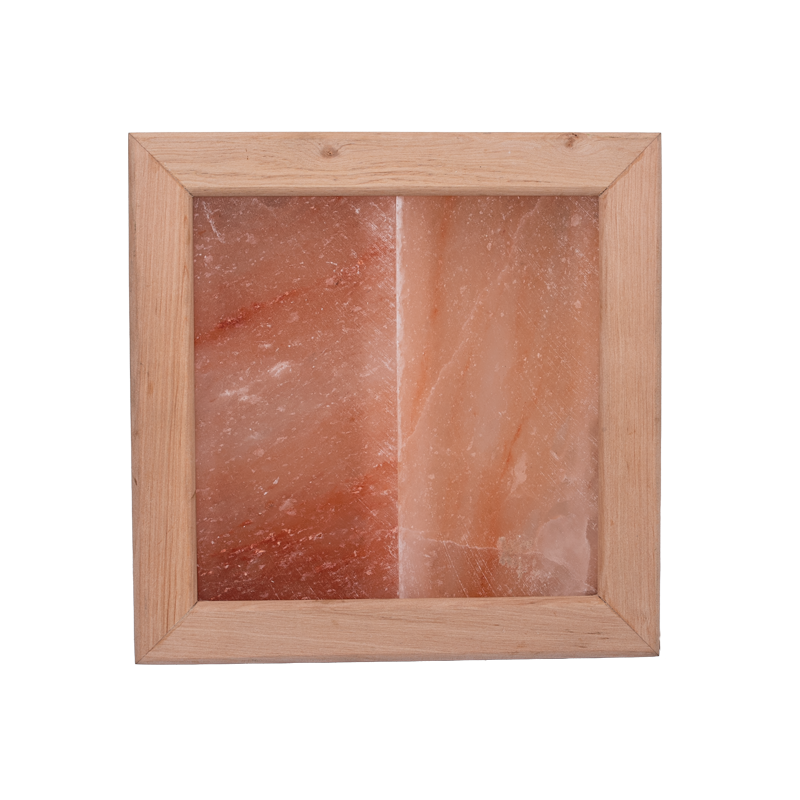 Lámpara de sal del Himalaya sin iluminación, madera de aliso negro