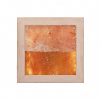 Lámpara LED de sal del Himalaya, madera de tilo