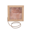Lámpara LED de sal del Himalaya, madera de abachi - 1