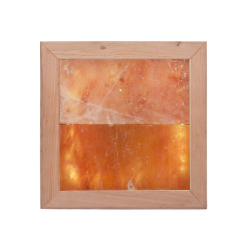 Lámpara LED de sal del Himalaya, madera de aliso negro 