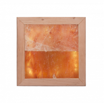 Lámpara LED de sal del Himalaya, madera de aliso negro