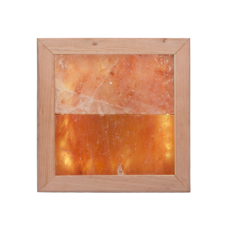 Lámpara LED de sal del Himalaya, madera de aliso negro