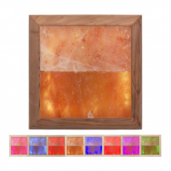 Lámpara LED RGB de sal del Himalaya, madera de cedro