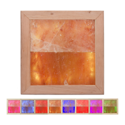 Lámpara LED RGB de sal del Himalaya, madera de aliso negro 