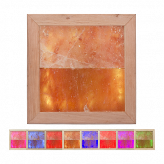 Luz LED RGB de sal del Himalaya, madera de aliso negro