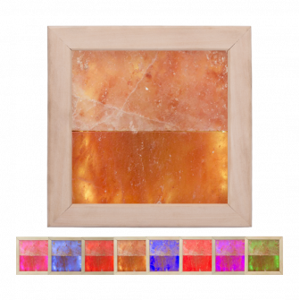 Lámpara LED RGB de sal del Himalaya, madera de tilo