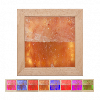 Luz LED RGB de sal del Himalaya, madera de abachi
