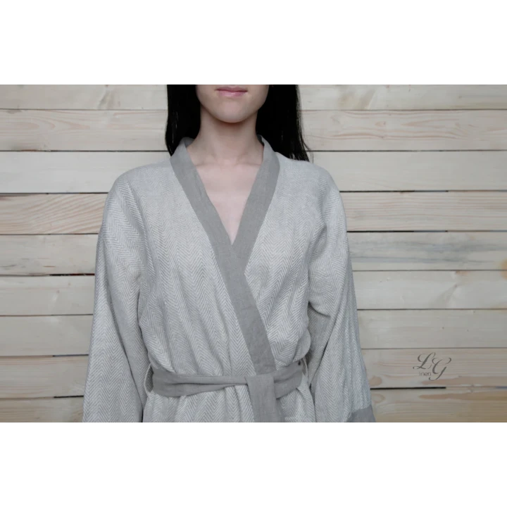 Bata de lino hecha a mano - kimono