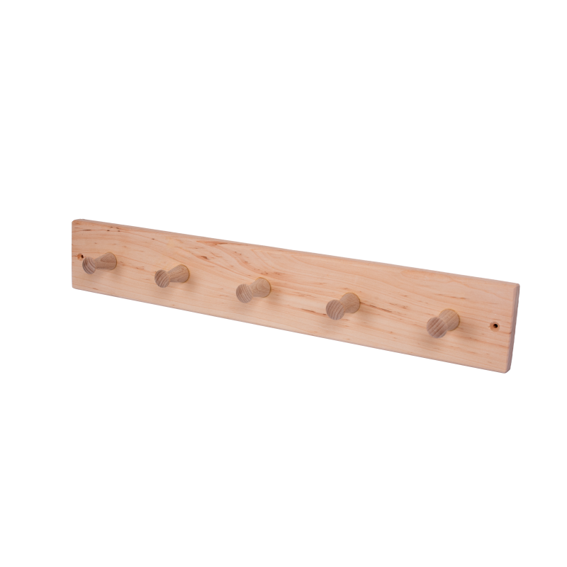 Percha de madera de aliso con 5 ganchos