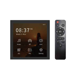 Amplificador de audio estéreo doméstico con pantalla táctil y Bluetooth para montaje en pared B4, negro 