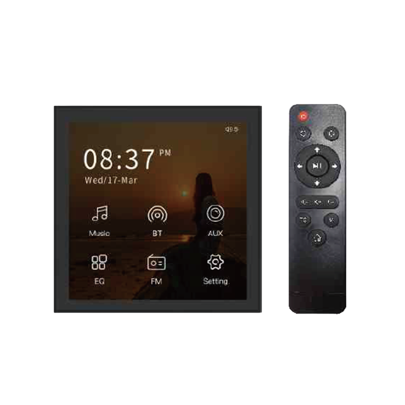 Amplificador de audio estéreo doméstico con pantalla táctil y Bluetooth para montaje en pared B4, negro