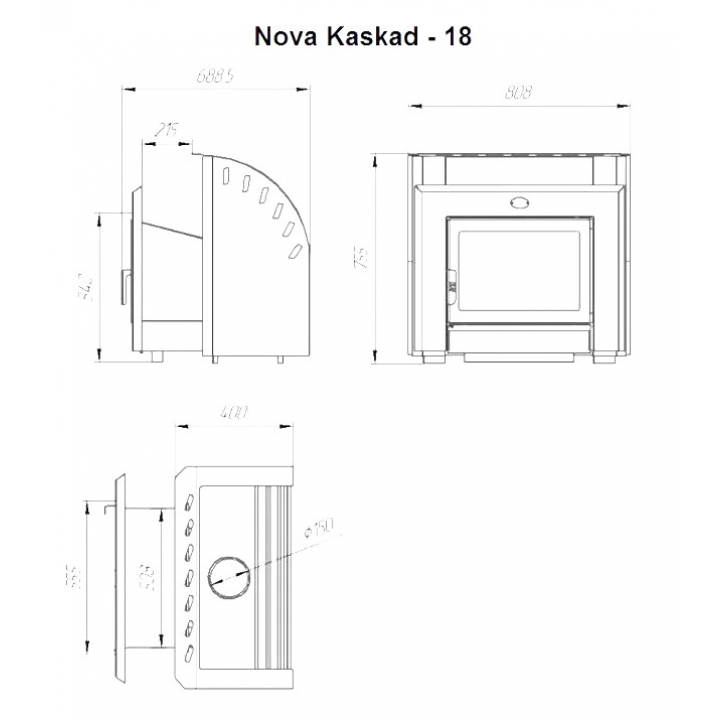 Calentador de sauna de leña - NOVA KASKAD 18