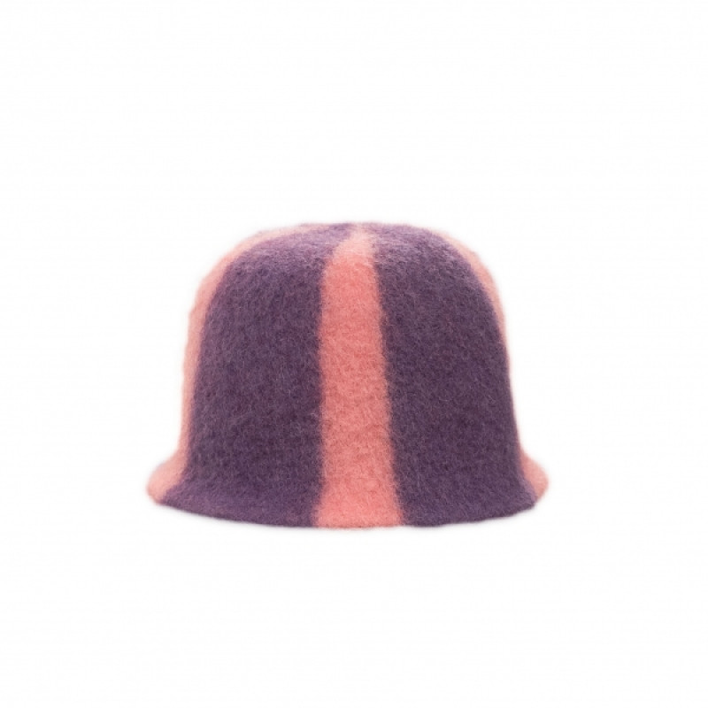 Gorro de sauna: rayas, morado y rosa