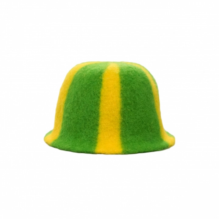 Gorro de sauna: rayas, verde, amarillo