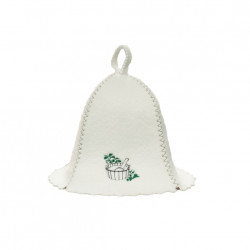 Gorro de sauna: un cubo con un cucharón 