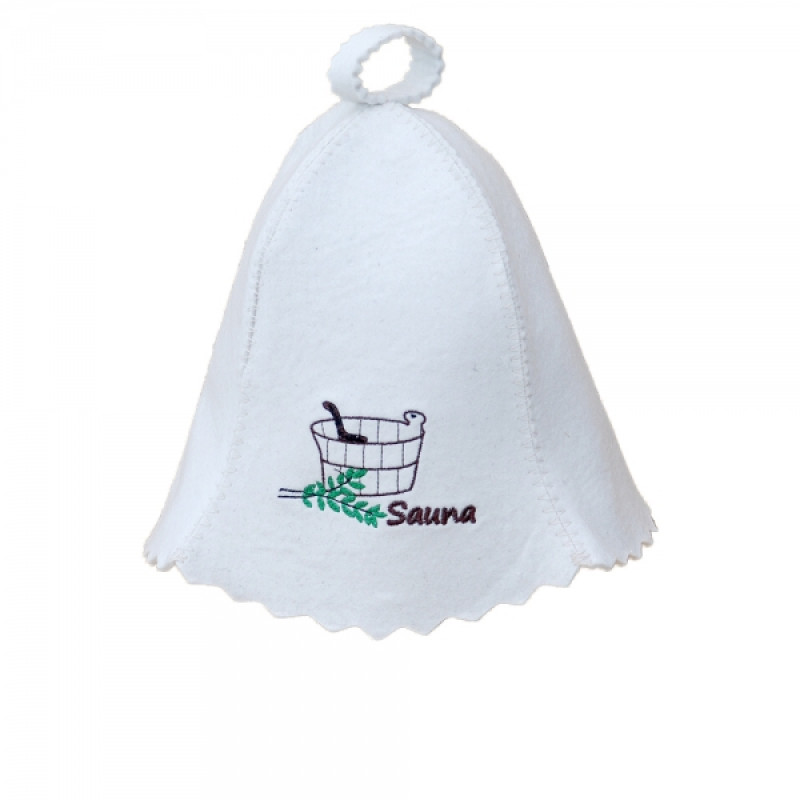 Gorro de sauna - SAUNA con bañera blanca y pala