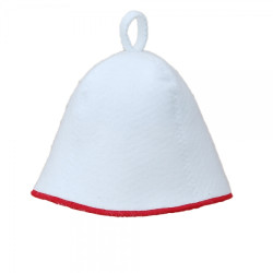 Gorro de sauna - Blanco con raya roja 