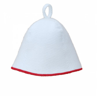 Gorro de sauna - Blanco con raya roja