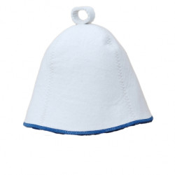 Gorro de sauna - Blanco con raya azul 