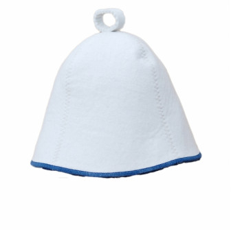 Gorro de sauna - Blanco con raya azul