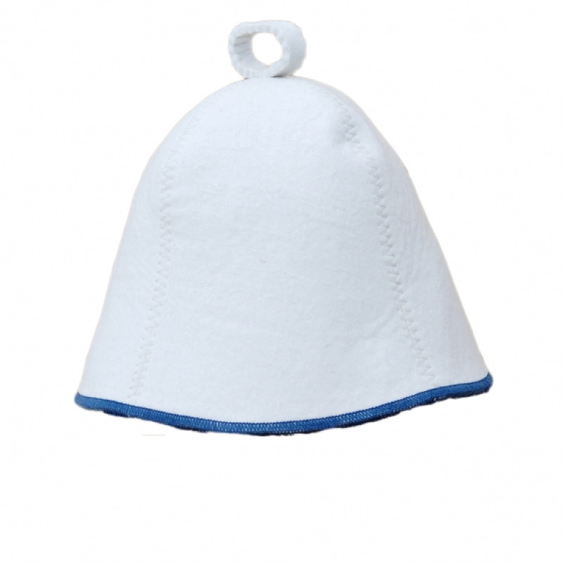 Gorro de sauna - Blanco con raya azul