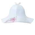 Gorro de sauna blanco con flor roja - 0
