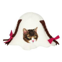 Gorro de sauna - Gatito con coletas  Gorro de sauna - Gatito con coletas