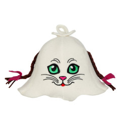 Gorro de sauna - Gato con coletas  Gorro de sauna - Gato con coletas