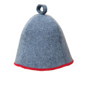Gorro de sauna - Gris con raya roja - 0