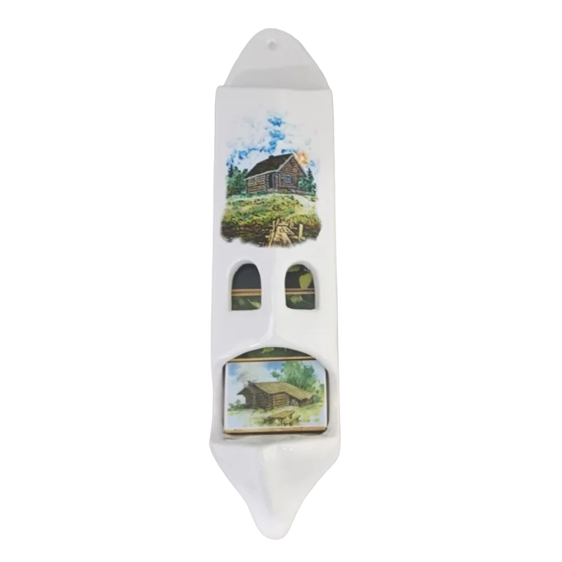 Portacerillas de cerámica con 5 cajas de cerillas