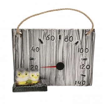 Termómetro de sauna de cerámica - búhos