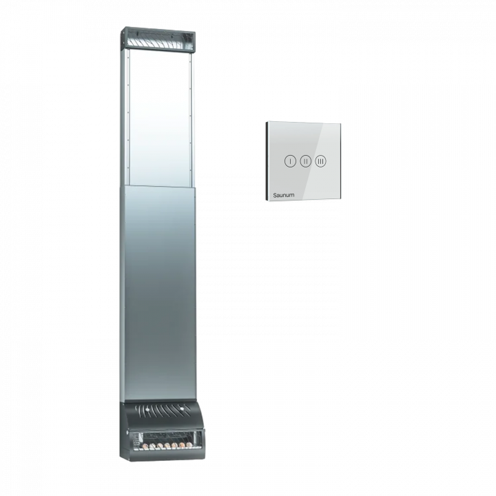 Control climático para sauna SAUNUM Base S Solution, panel de control blanco.