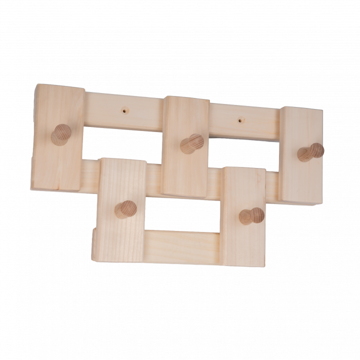 Percha de madera de tilo con 5 ganchos
