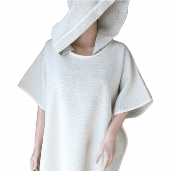 Poncho toalla de lino con capucha