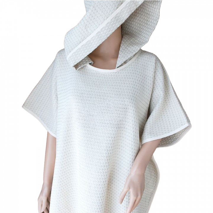 Poncho toalla de lino con capucha