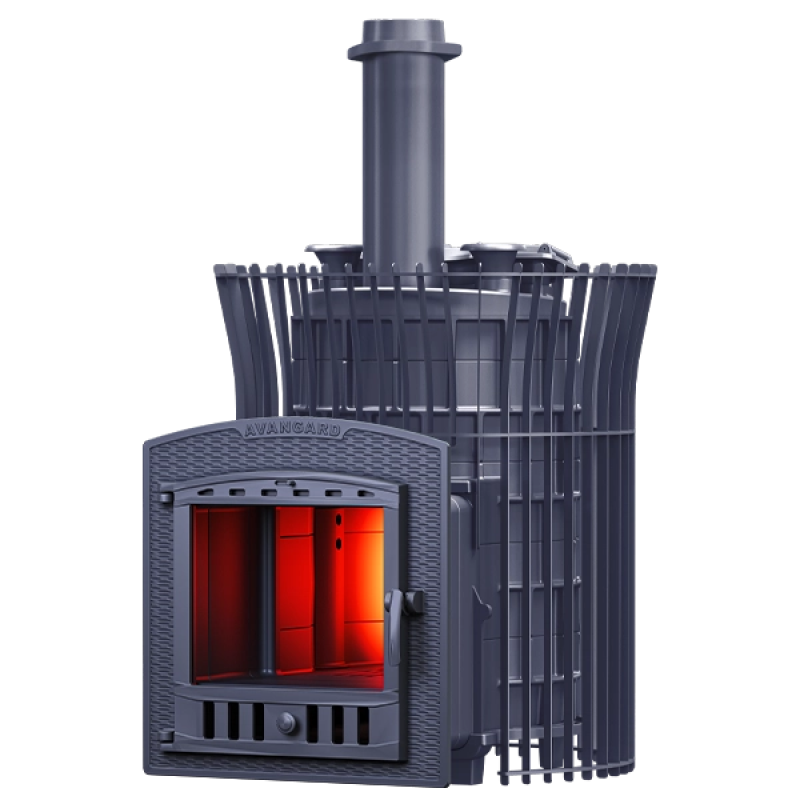 Estufa de leña para sauna GEFEST - Avangard ZK Uragan 25 (P2) en rejilla de tulipán