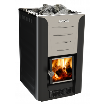 Estufa de leña para sauna - HARVIA 20 PRO BimSchV2, negra