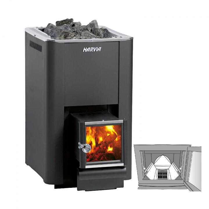 Estufa de leña para sauna - Harvia Pro 20 SL BimSchV2 negra