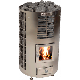 Estufa de sauna de leña MONDEX KLAPI, acero inoxidable