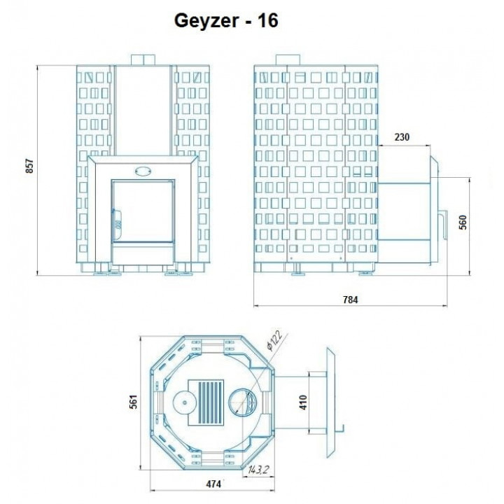 Calentador de sauna de leña - NOVA GEYZER 16