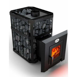 Estufa de leña para sauna NOVA KLASSIK 12 con red y puertas de cristal