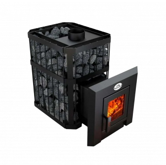Estufa de leña para sauna NOVA KLASSIK 26 con red y puertas de cristal