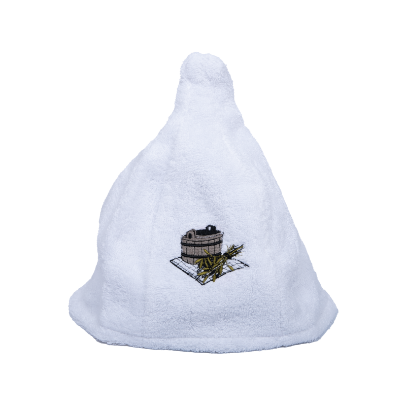 Gorro de sauna de algodón - BLANCO