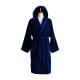 Bata de baño con capucha de terciopelo de algodón, azul, talla XL