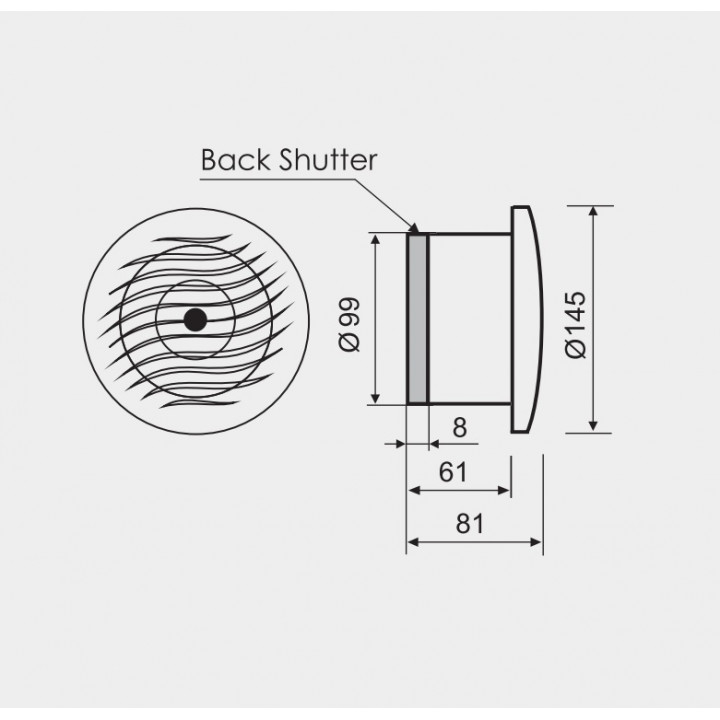 Ventilador de sauna MM-S con válvula de retención d/100 mm