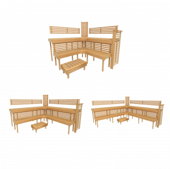 Banco de sauna modular PREMIUM, Aliso